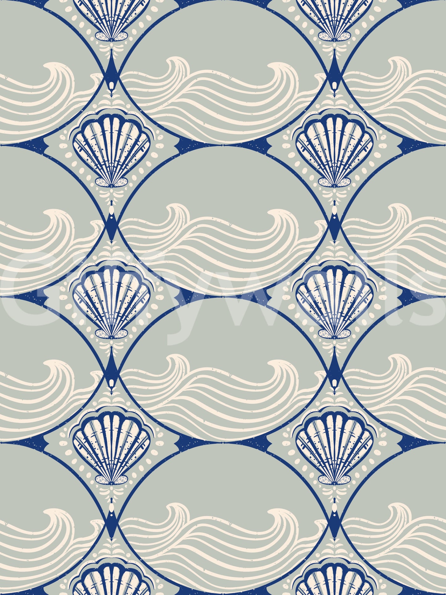 Seaside Serenity Scallop Wallpaper