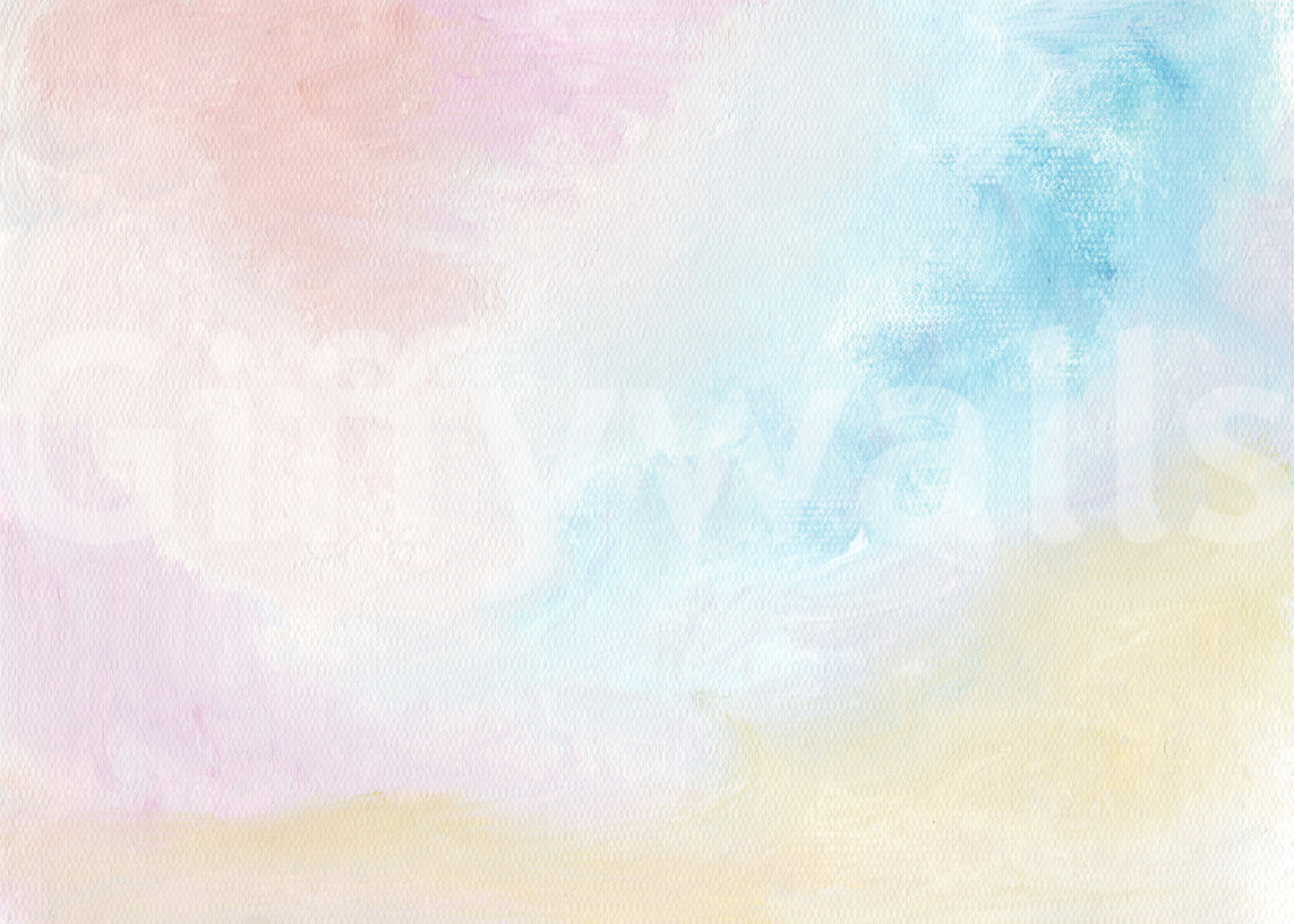 Ethereal Pastel wall mural with soft sky blue and blush watercolor texture