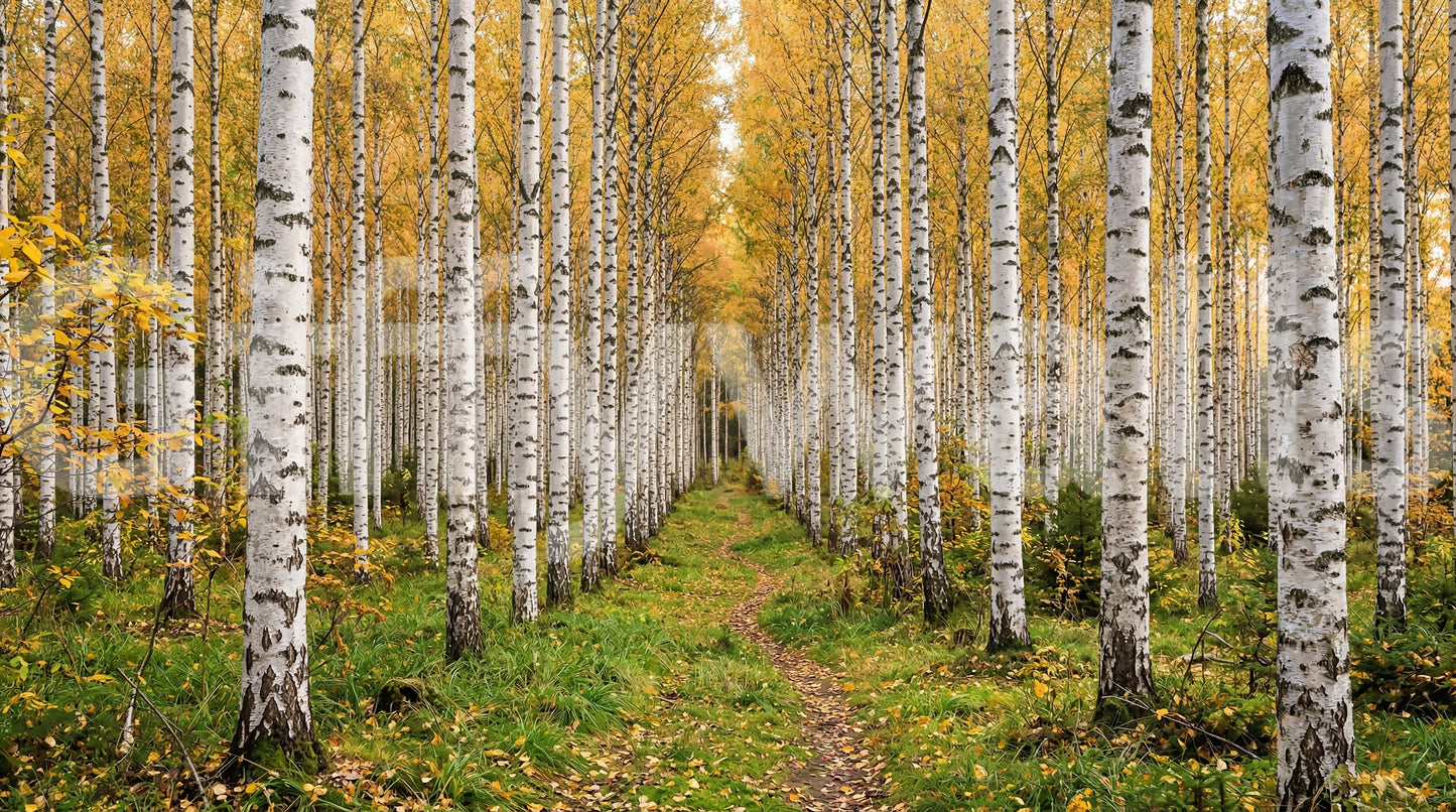 Autumnal Birch Haven Wall Mural