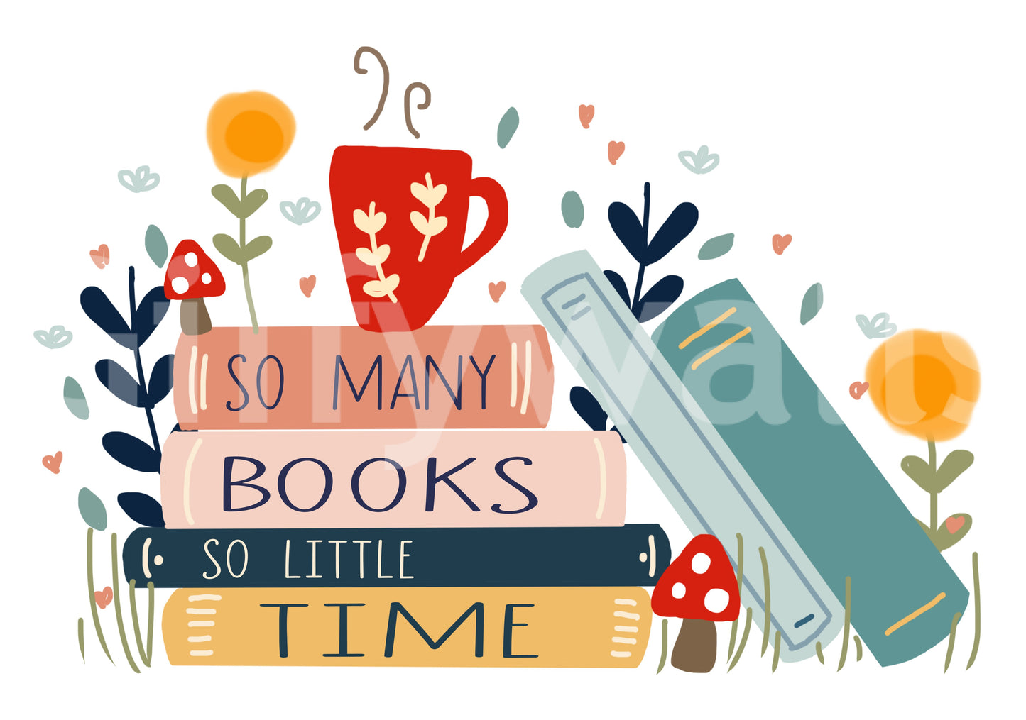 So Many Books, So Little Time Wall Mural