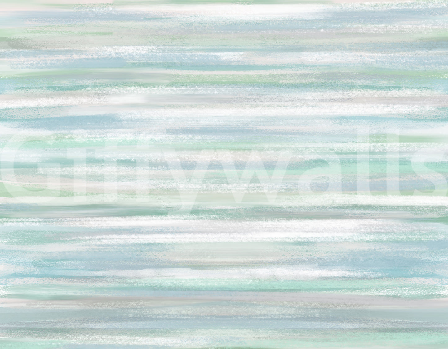 Cool coastal palette of the Water Hues wall mural in blue, mint, and grey