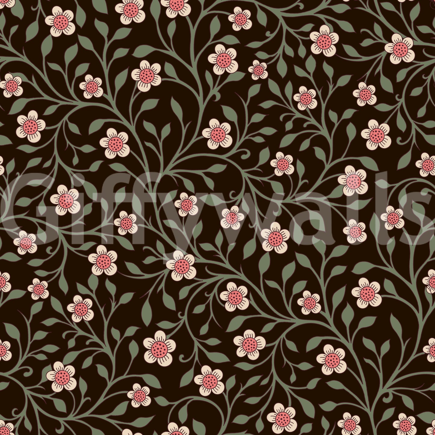 Dark Botanical Charm Wallpaper