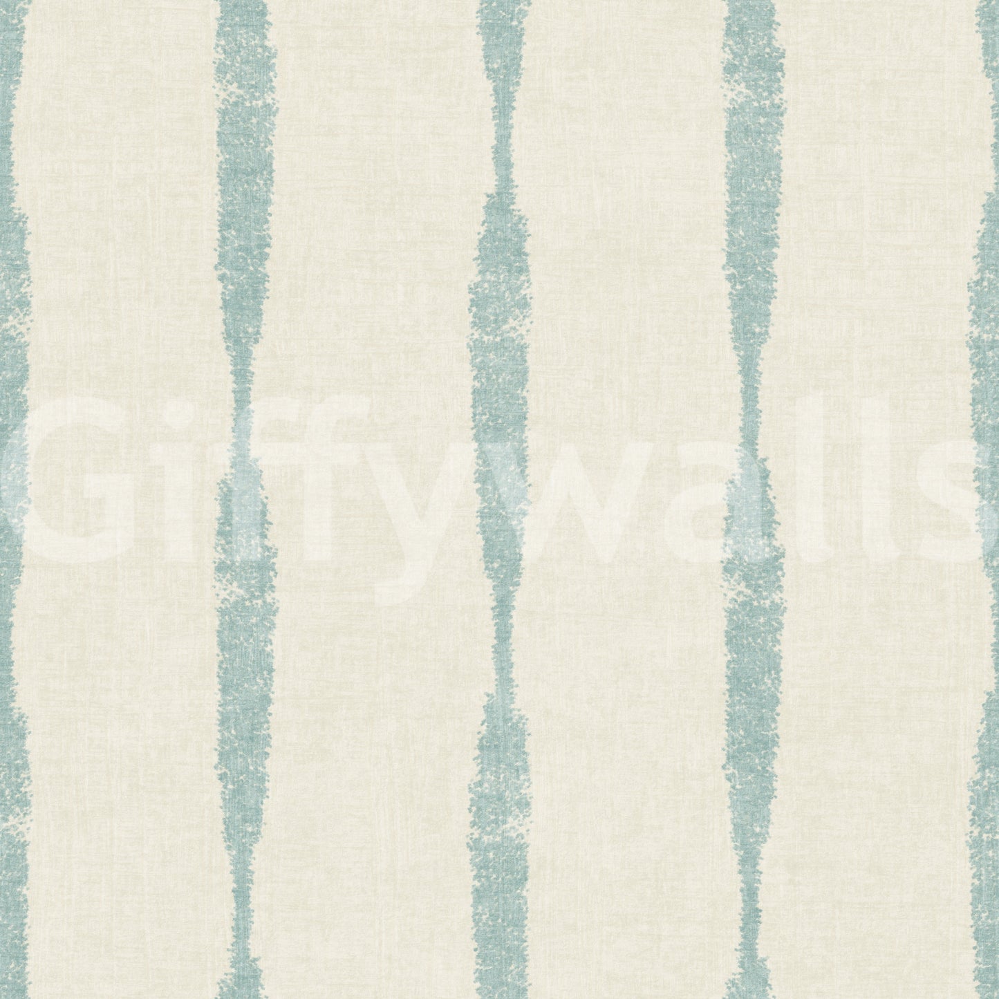 Soft Blue Textured Distressed Stripes on Cream Wallpaper