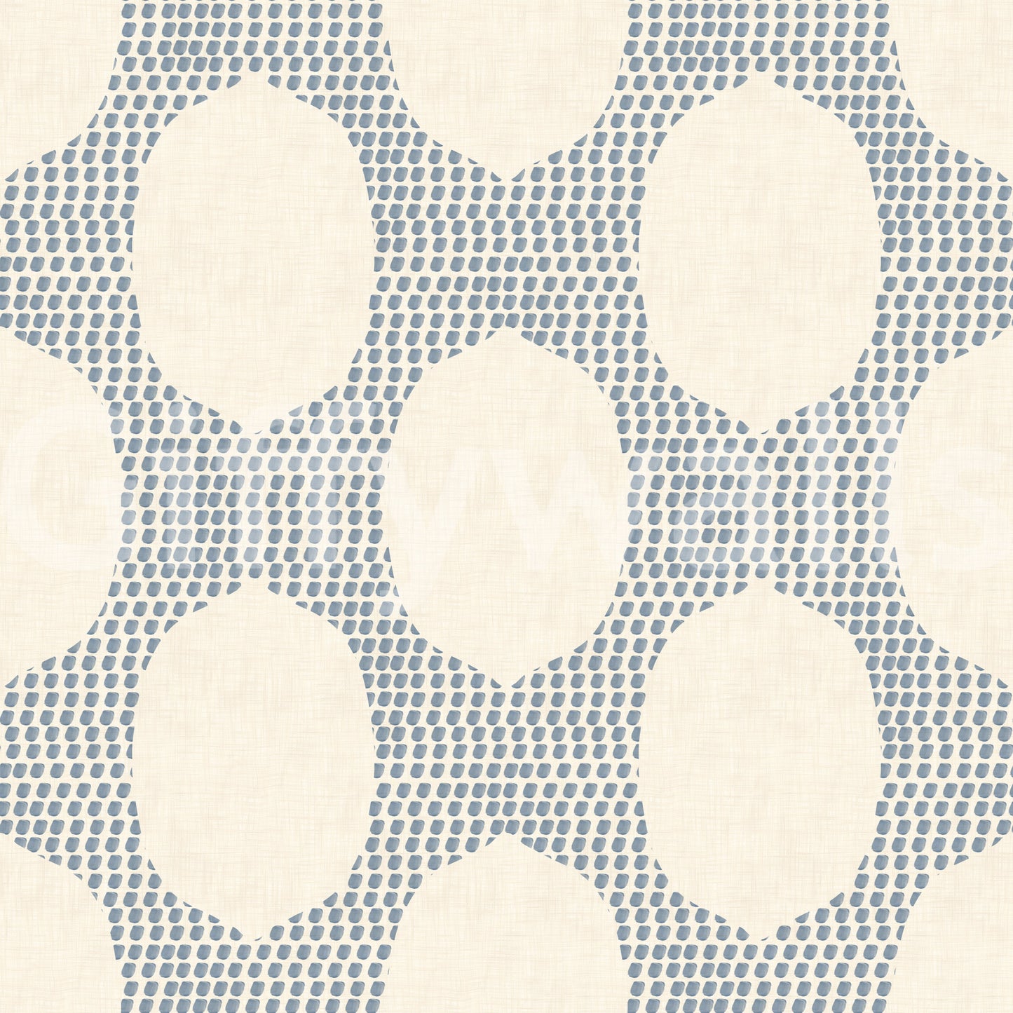 Beachy Boho Slate Blue Mosaic Wallpaper