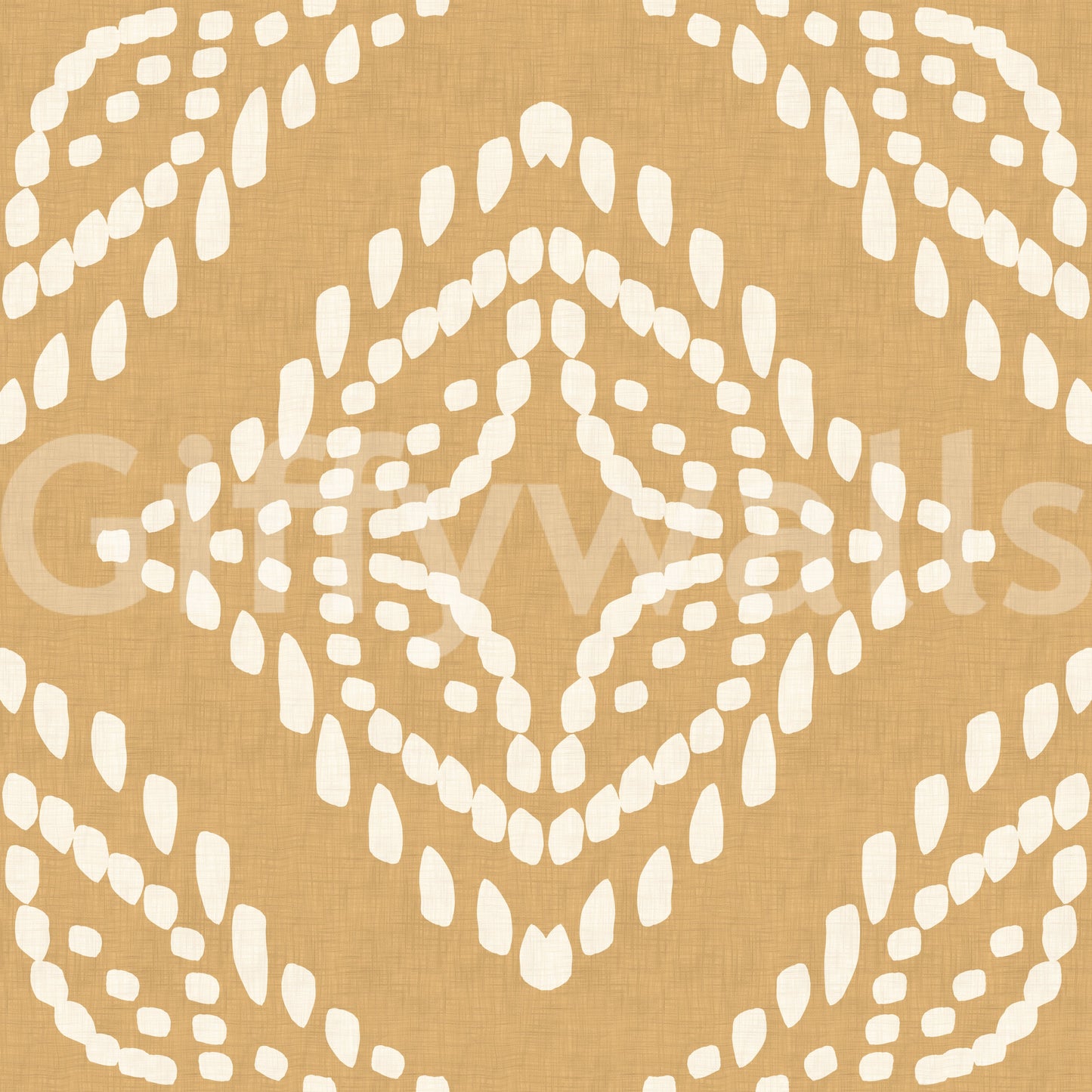 Block Print Ornament Sand Canvas Wallpaper