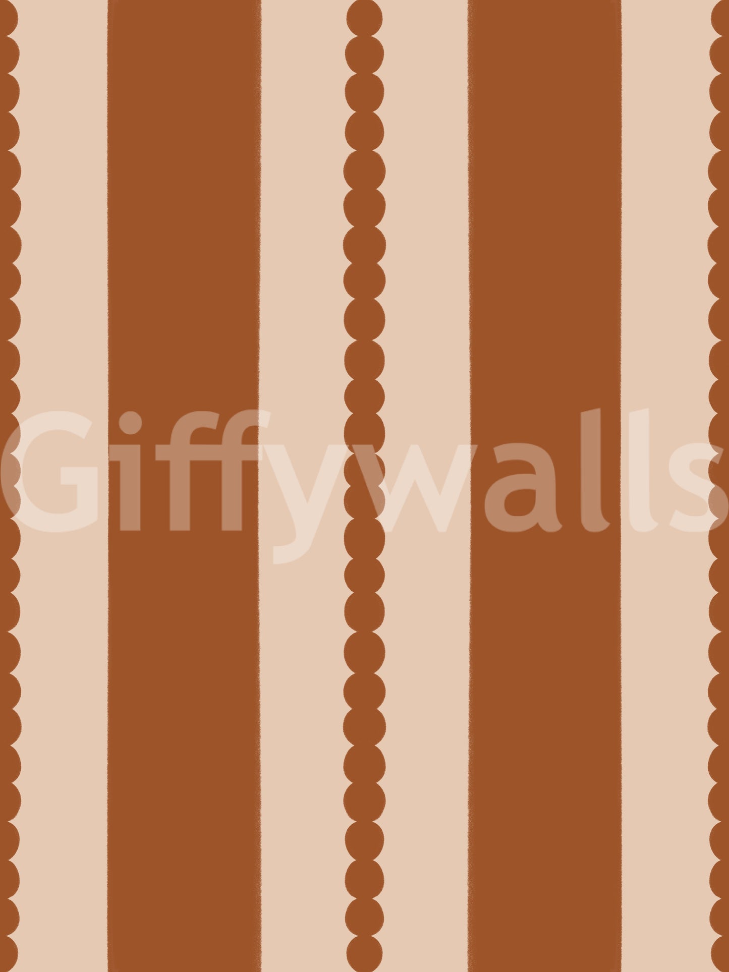 Warm Earth Stripes & Scallops Wallpaper