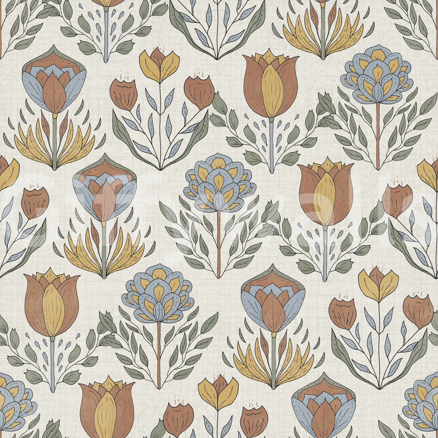 Nordic Folk Bloom Wallpaper