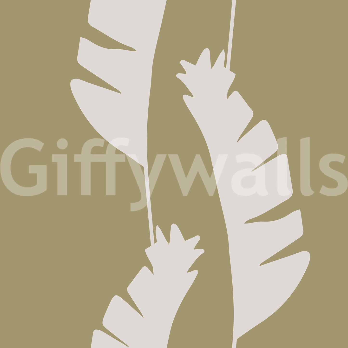 Olive Green Banana Leaf Wallpaper Boho Coastal Wallpaper