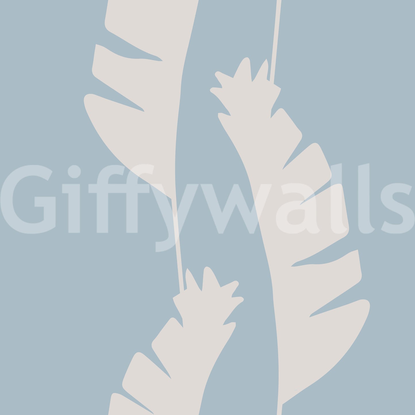 Soft Blue Banana Leaf Wallpaper Boho Coastal Wallpaper