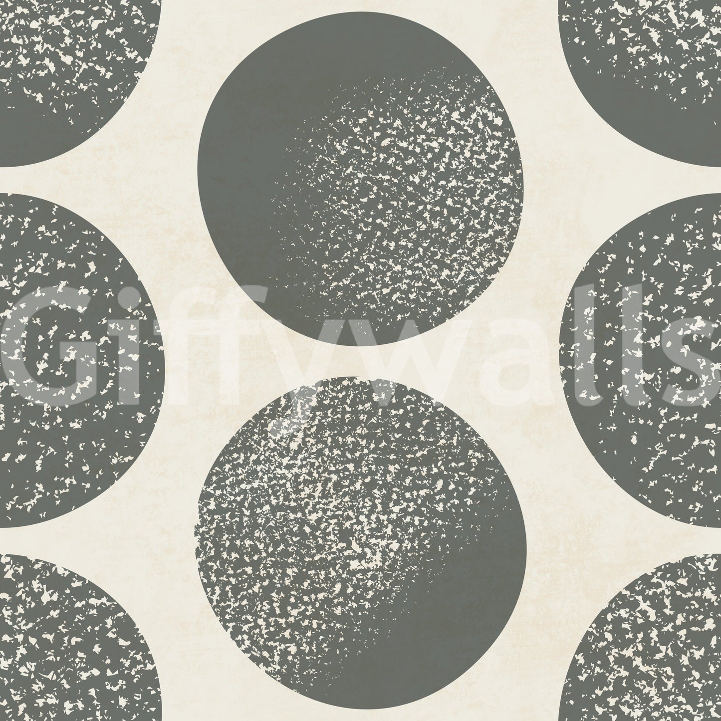 Soft stippling gives this grey and cream wallpaper a relaxed graphic look
