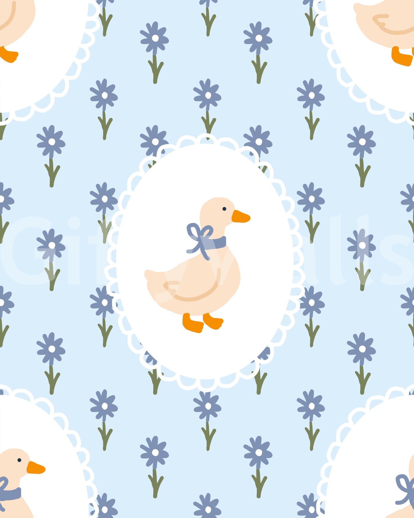 Goose Cottage Floral Wallpaper