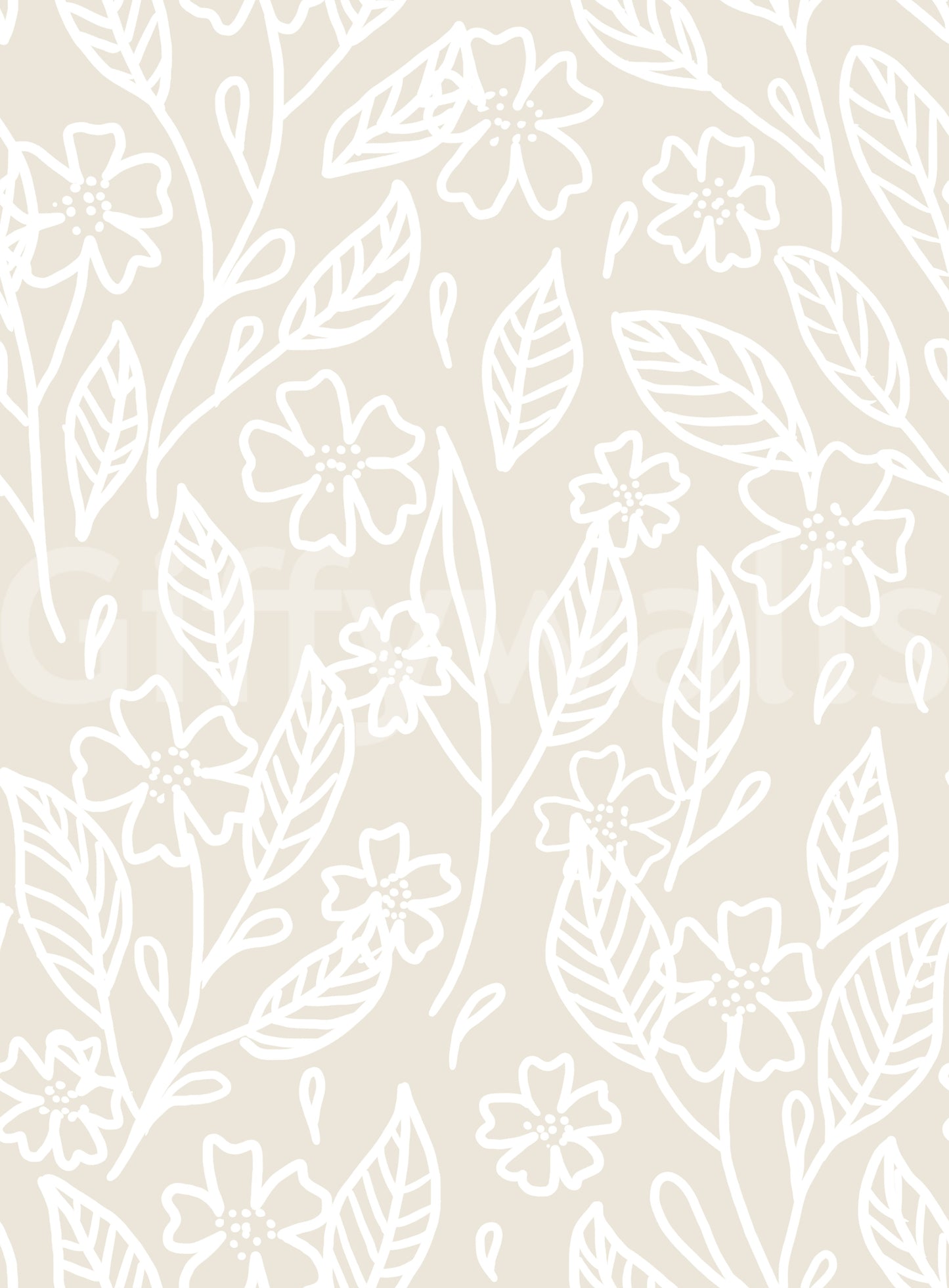 Neutral Floral Wallpaper