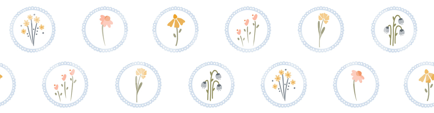 Country Cottage Wildflowers Wallpaper