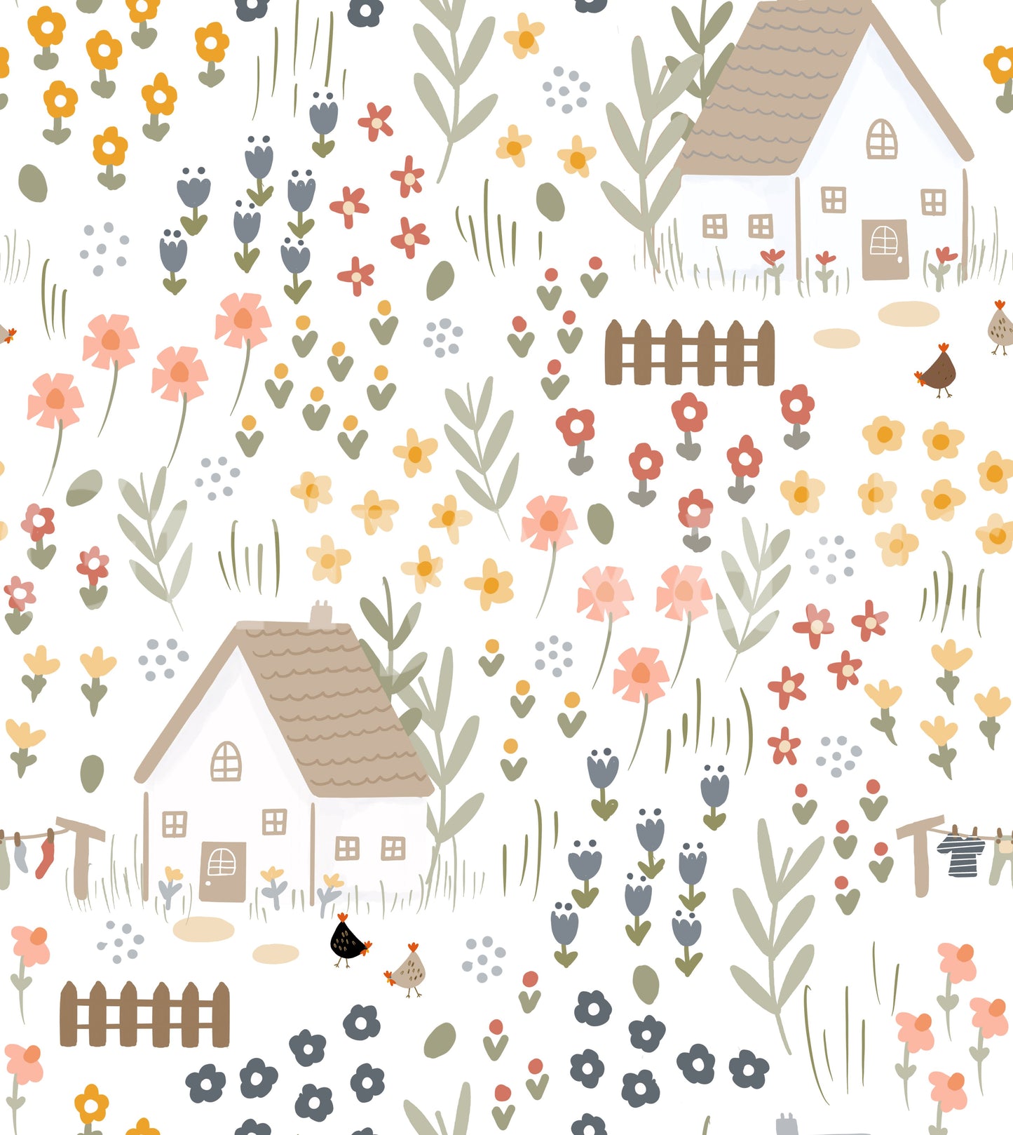 Country Cottage Wallpaper
