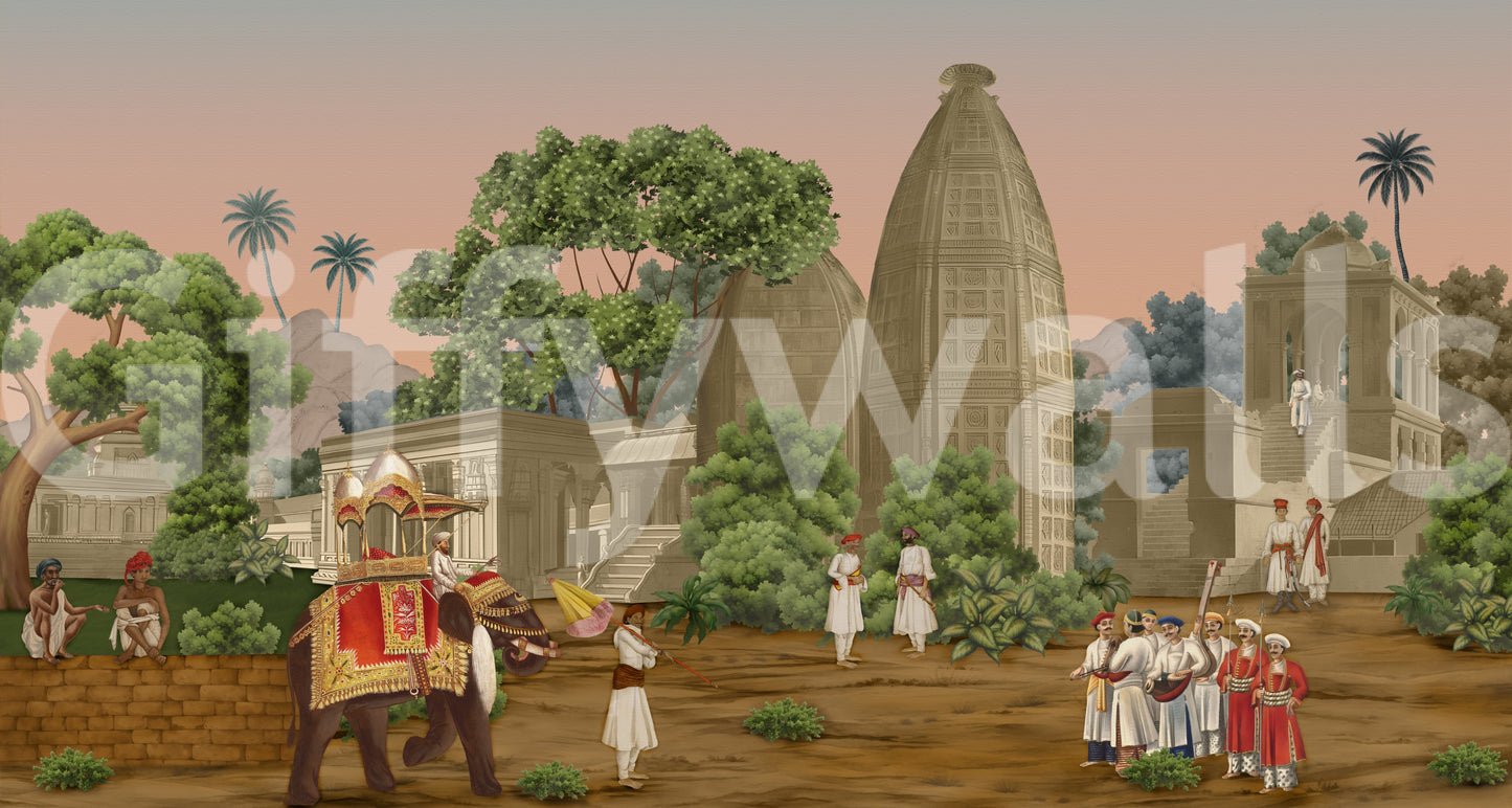 Royal Indian Procession Wall Mural