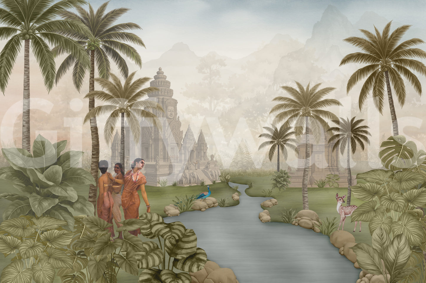 Eastern Serenity Grove Wall Mural