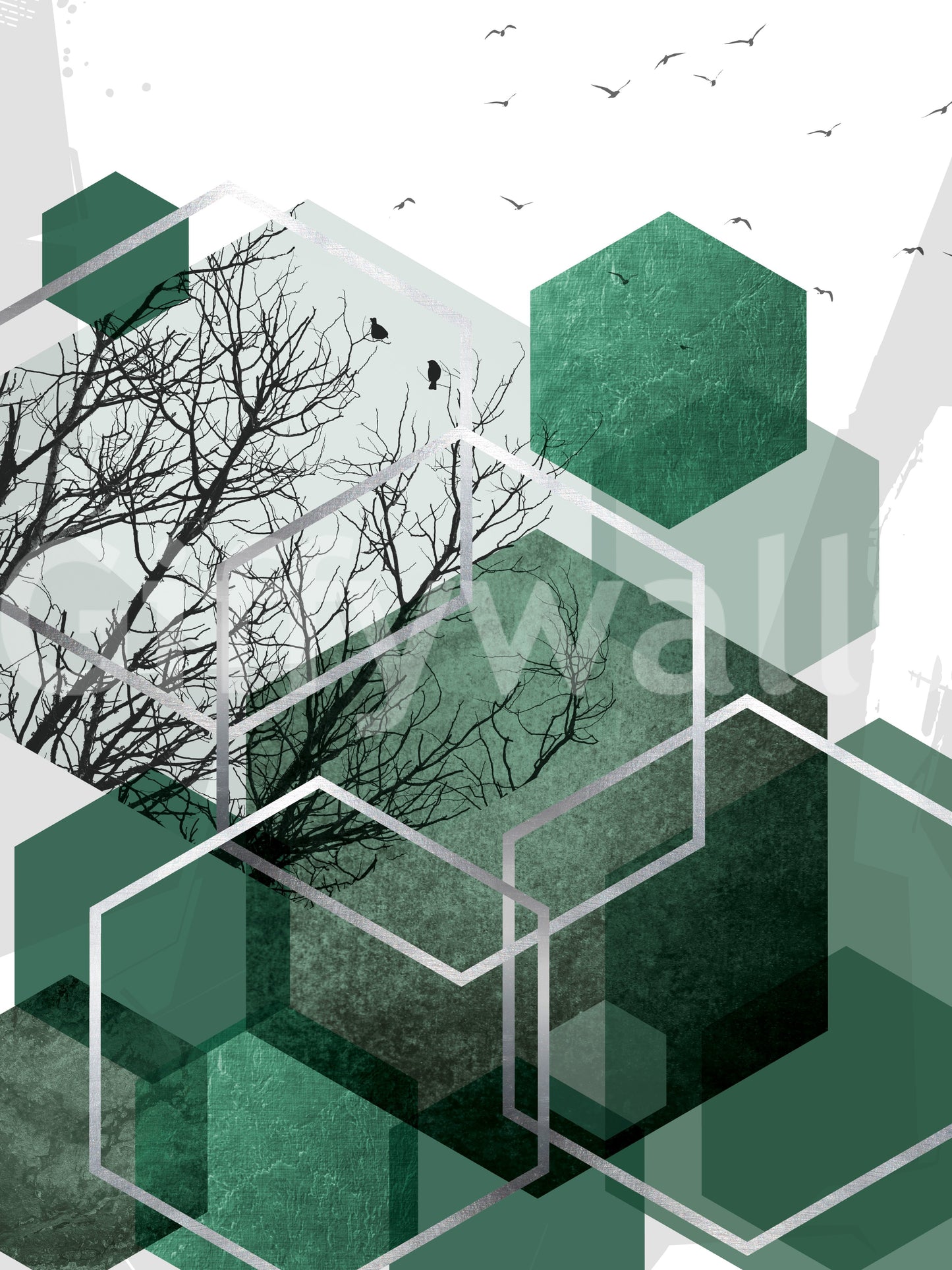 Geometric Canopy Flight Wall Mural