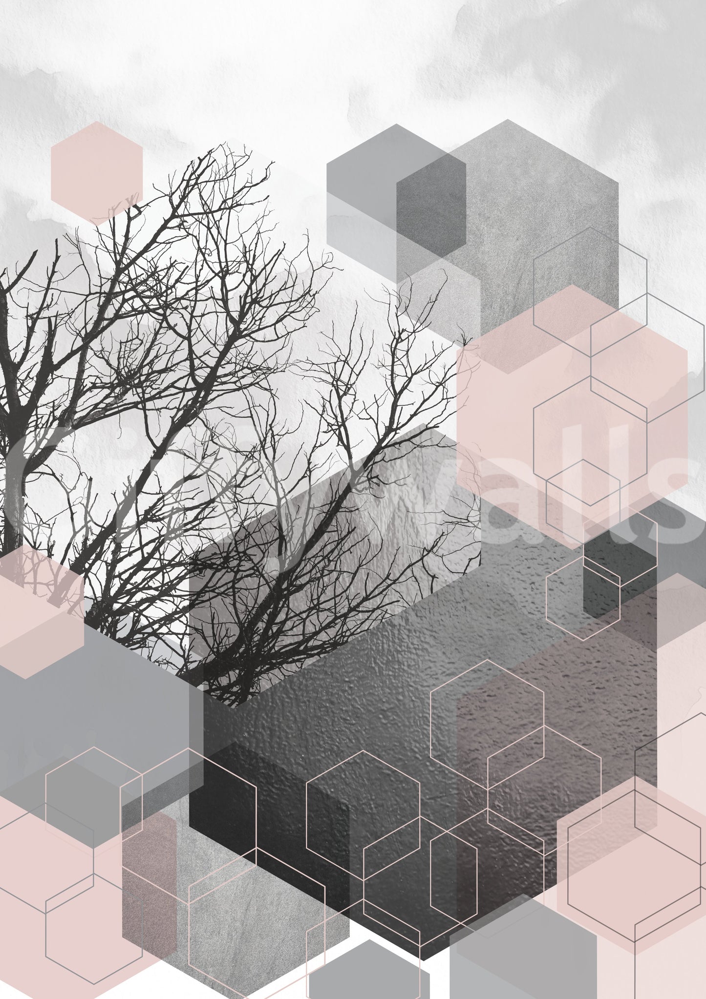 Geometric Serenity Wall Mural