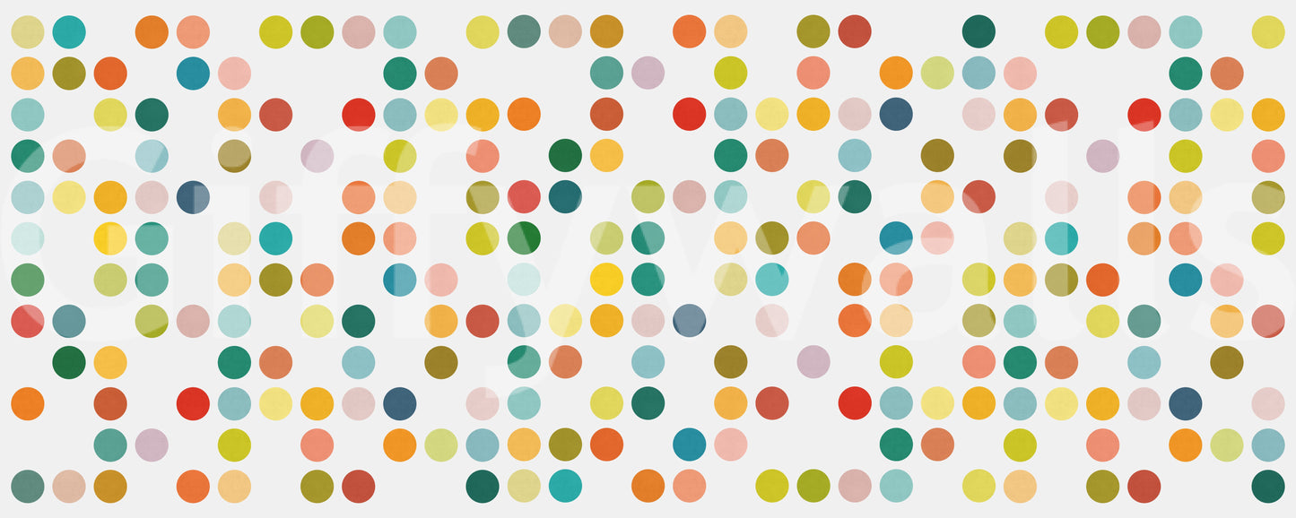 Playful retro wall mural with Mid-Century dots and airy pattern flow