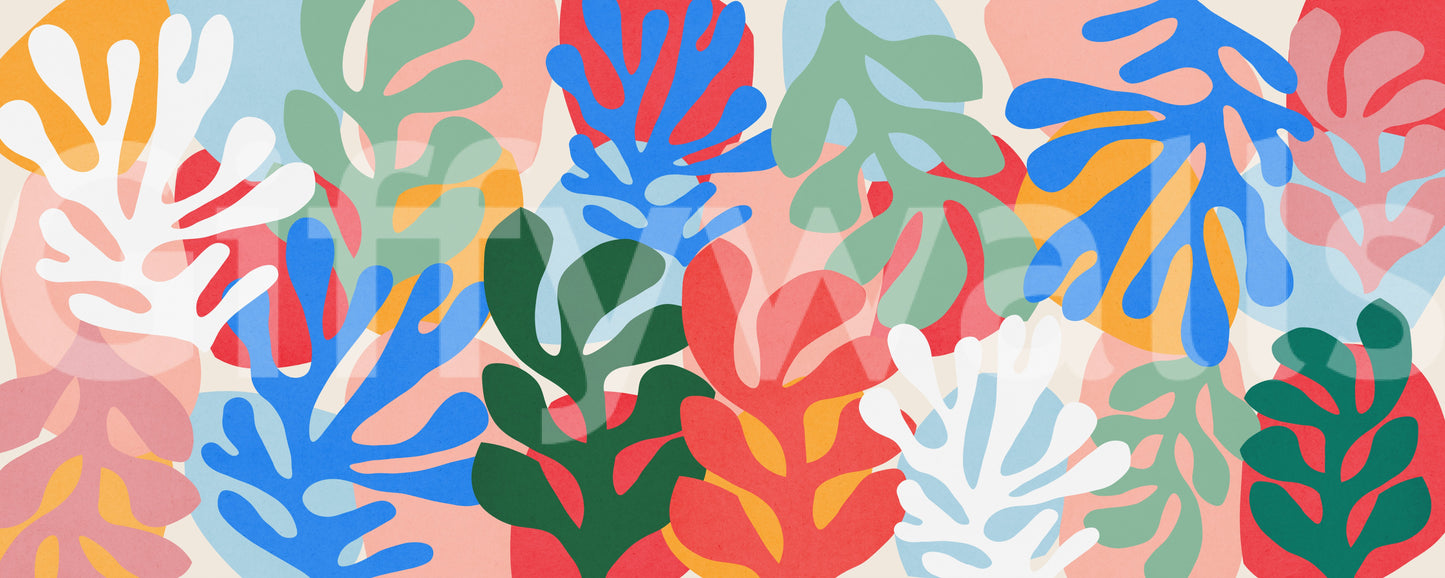Vibrant Organic Forms Wall Mural