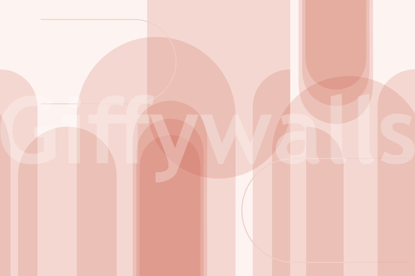 Blush Geometric Harmony Wall Mural close-up with muted pink depth