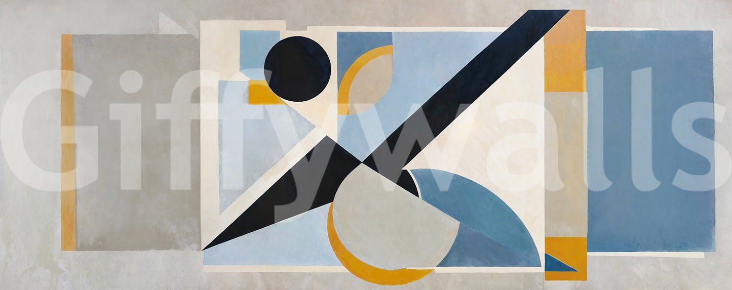 The Avant Signal cubist wall mural built from blocks, circles, triangles and slants