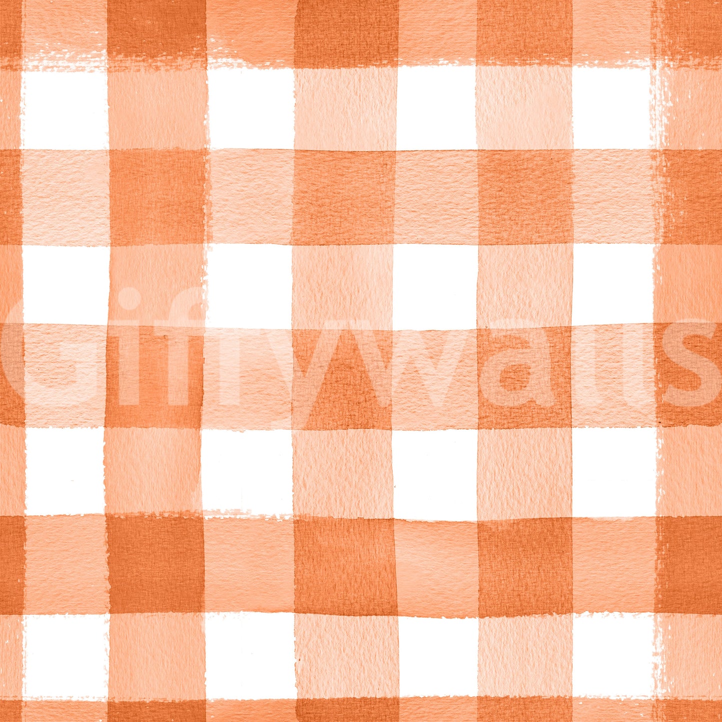 Hand-Painted Terracotta Gingham Wallpaper
