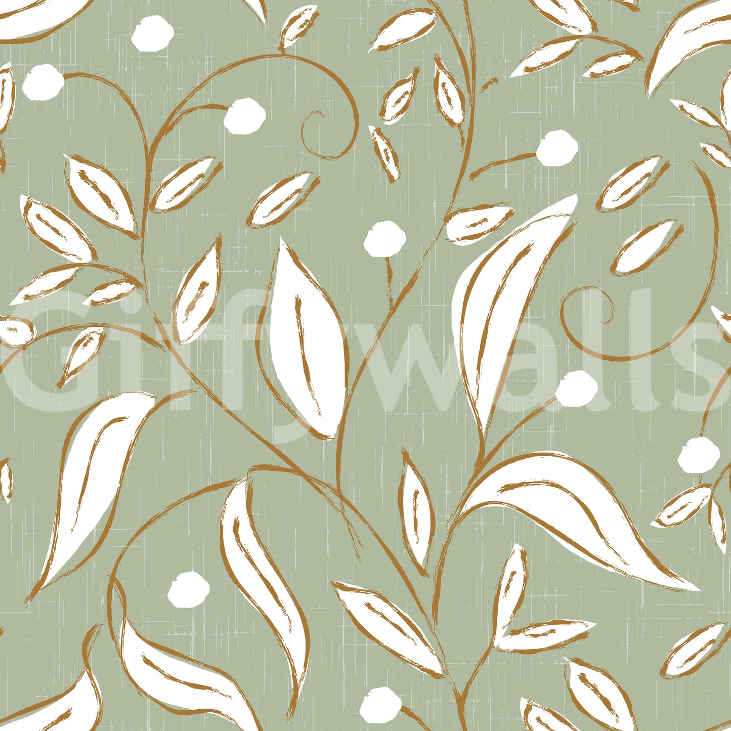 Sage Green Botanical Vine Wallpaper Scandinavian Wallpaper