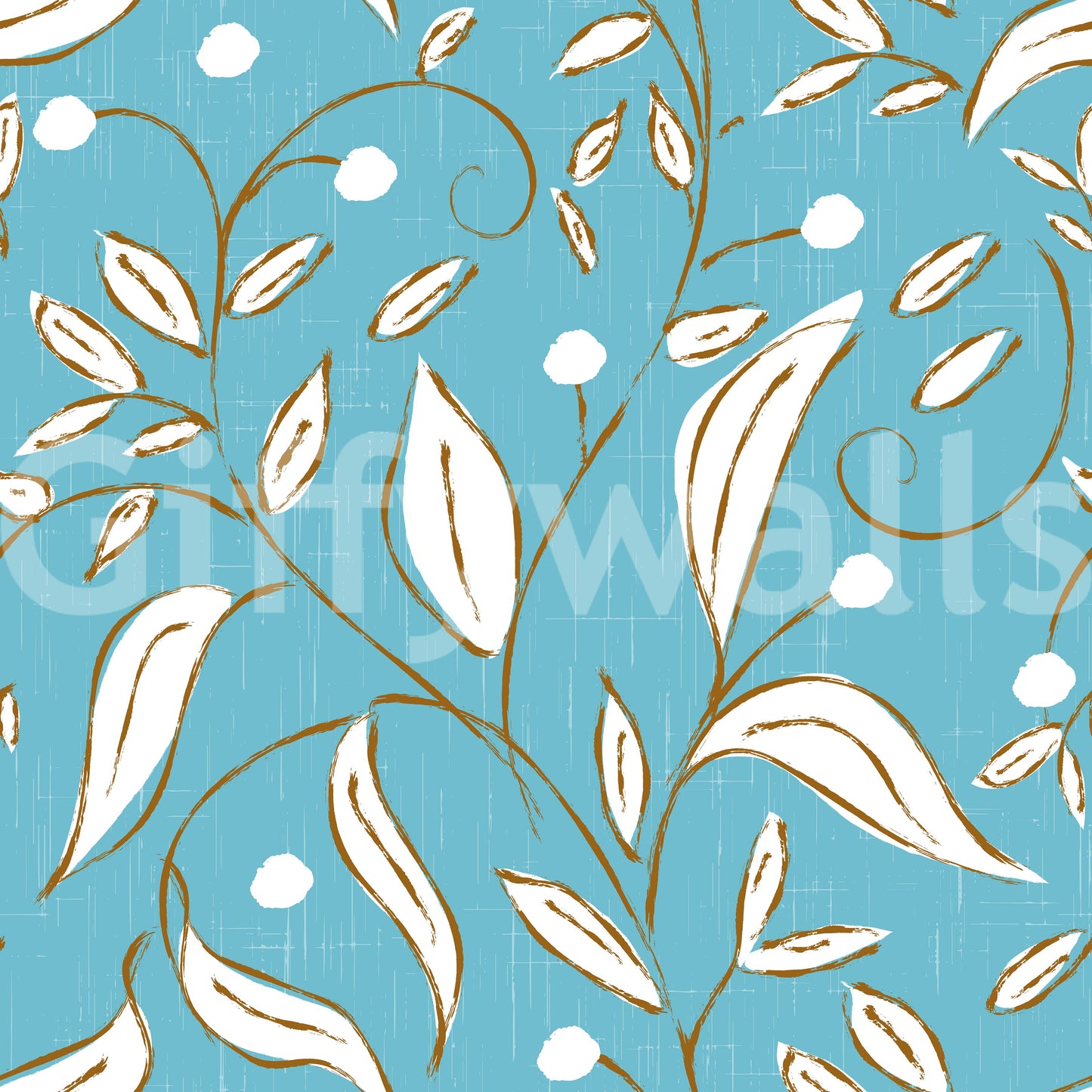 Sky Blue Botanical Vine Wallpaper Scandinavian Wallpaper
