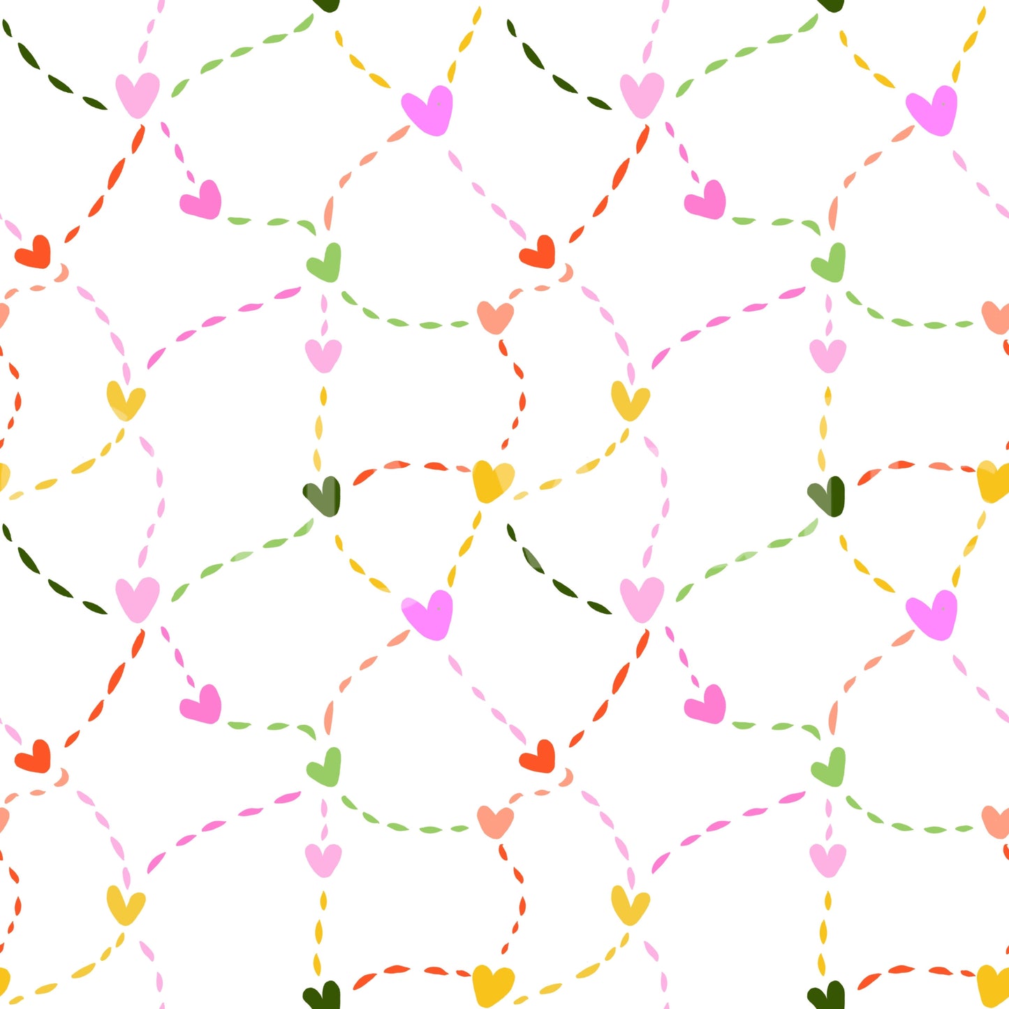 Whimsical Hearts and Dashed Trails Wallpaper