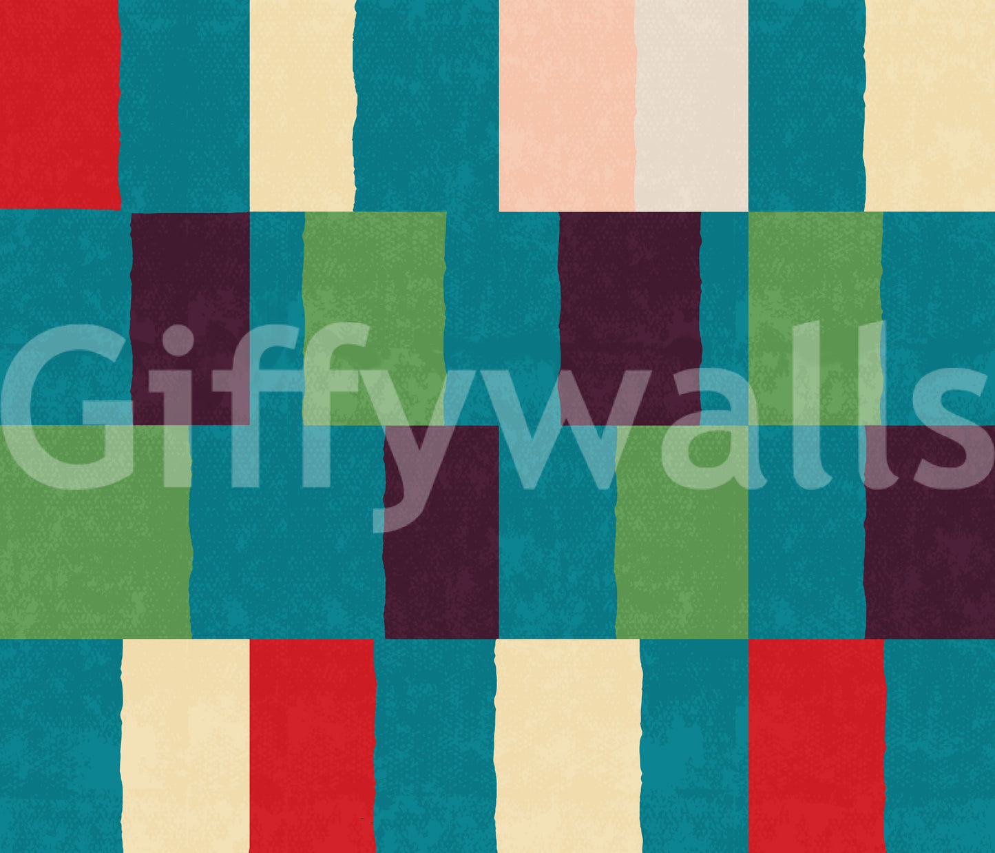 Sunwashed Modern Geometric Jewel Tone Wallpaper