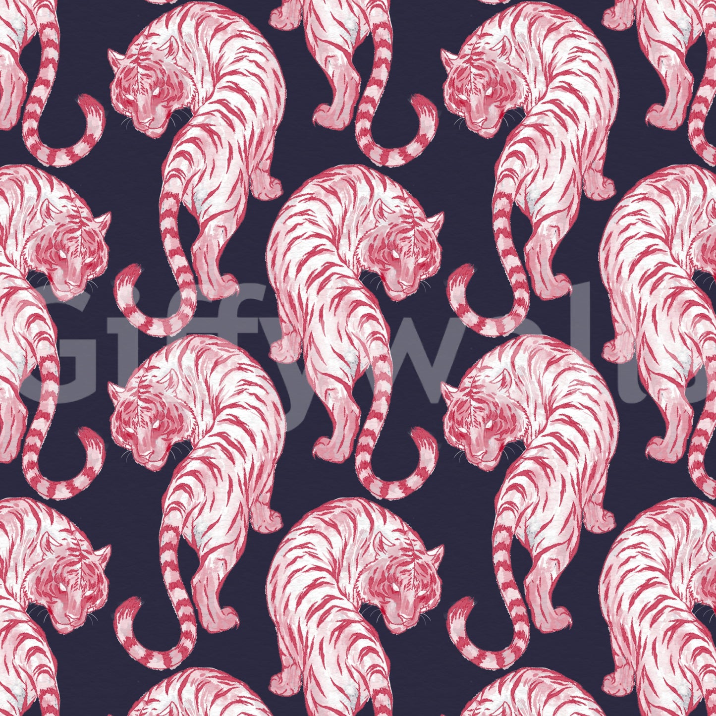 Midnight Rose Prowling Tiger Wallpaper Wallpaper