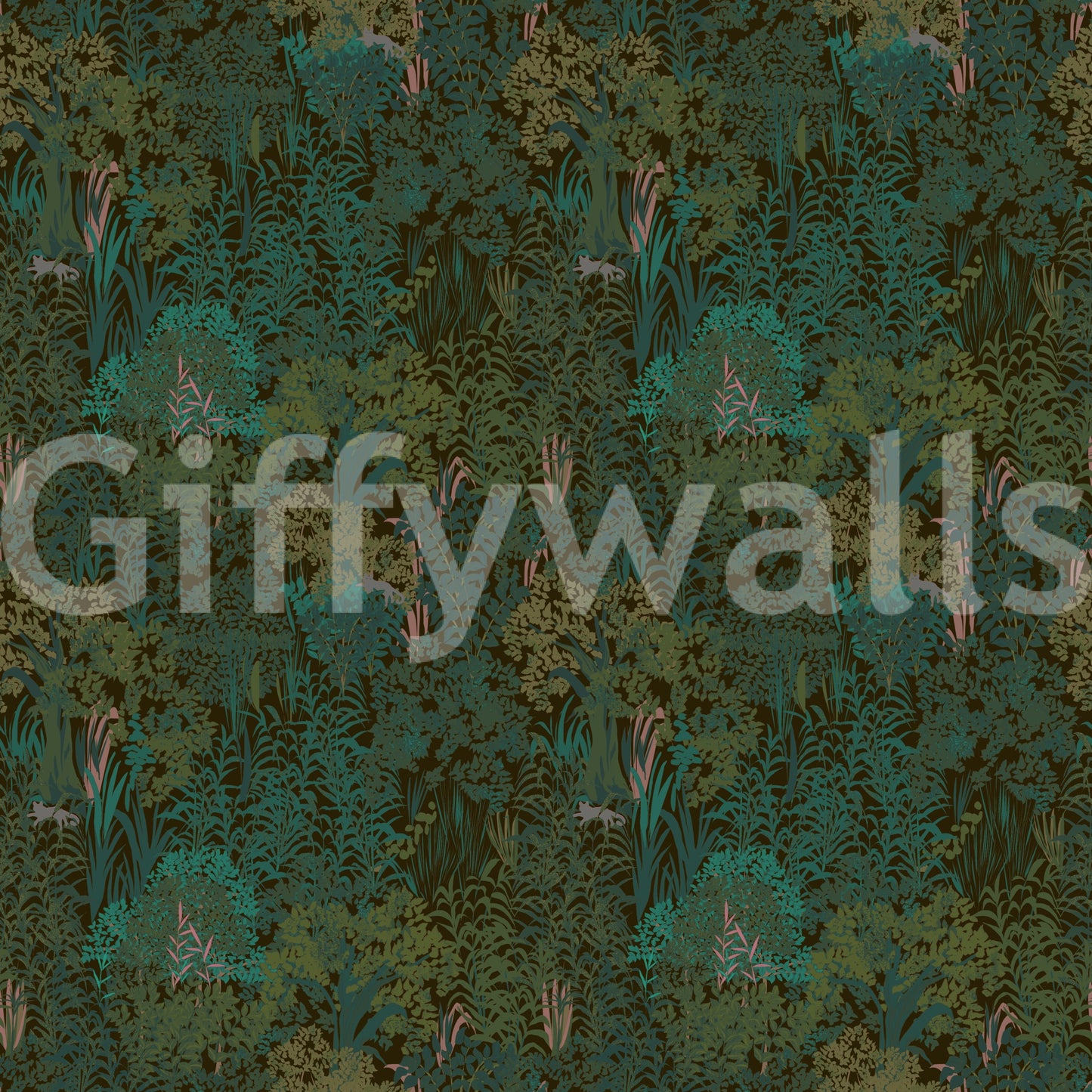 Enchanted Forest Walk: Deep Green Botanical Wallpaper