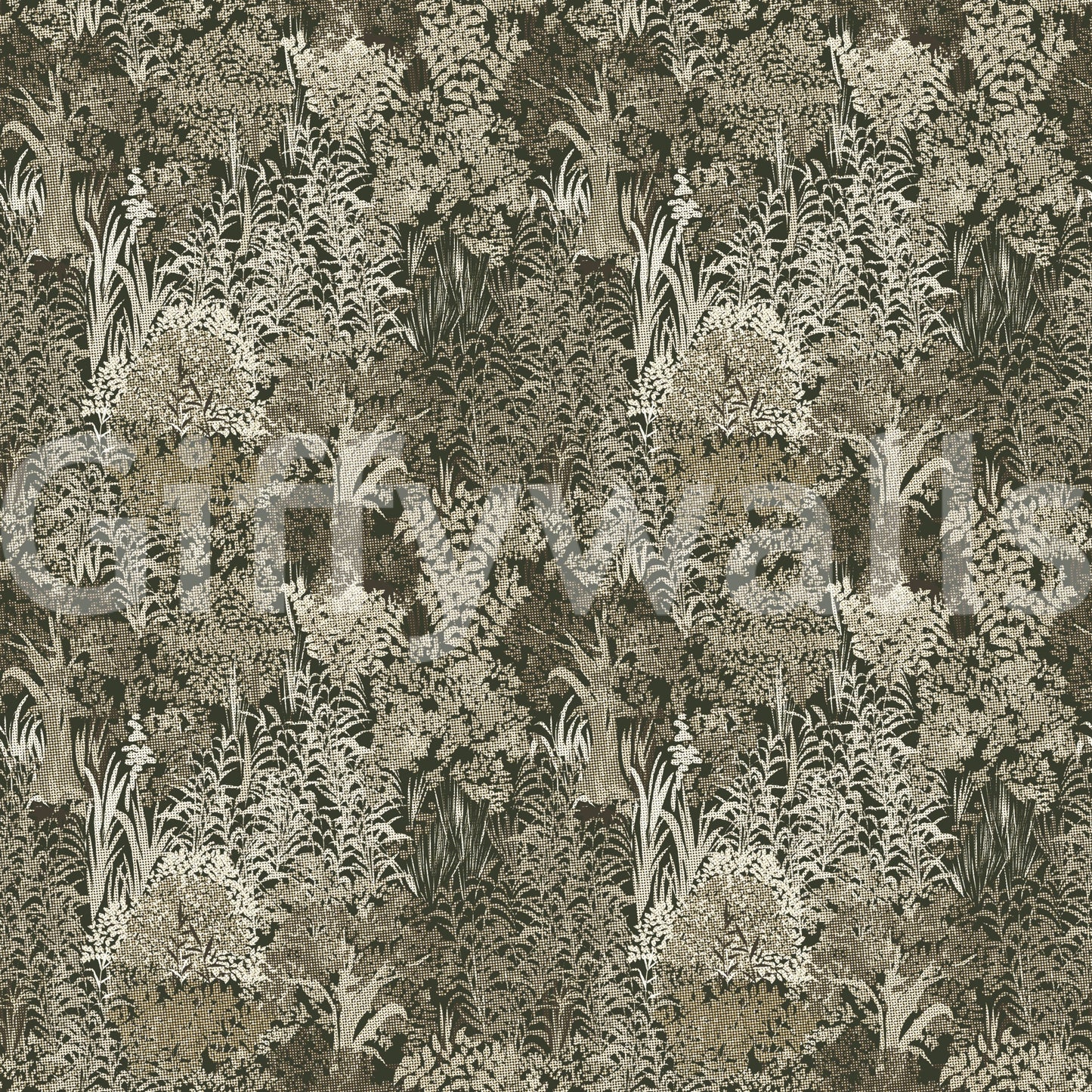 Pixelated Muted Lush Canopy Wallpaper