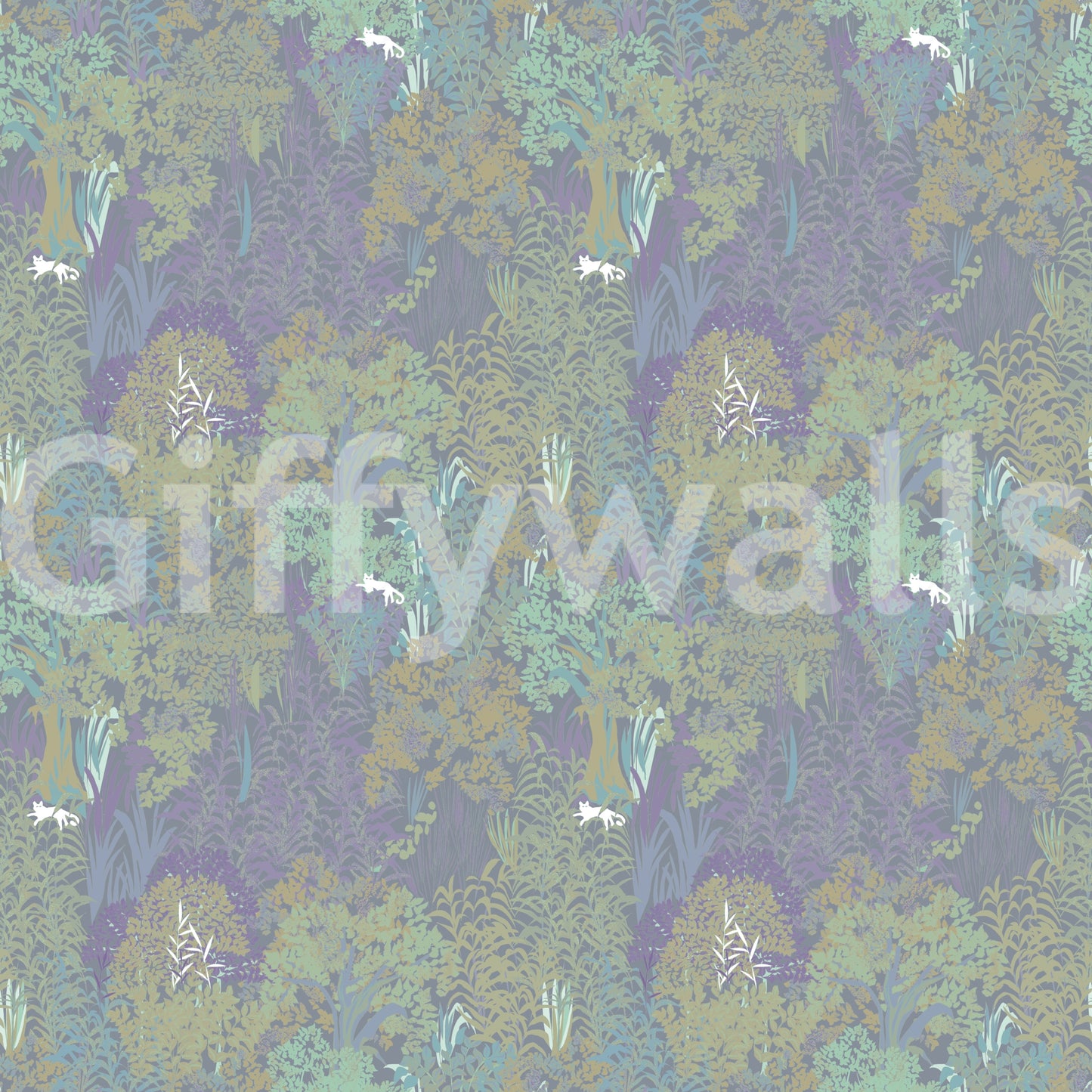 Sage and Lilac Botanical Jungle Tapestry Wallpaper Wallpaper