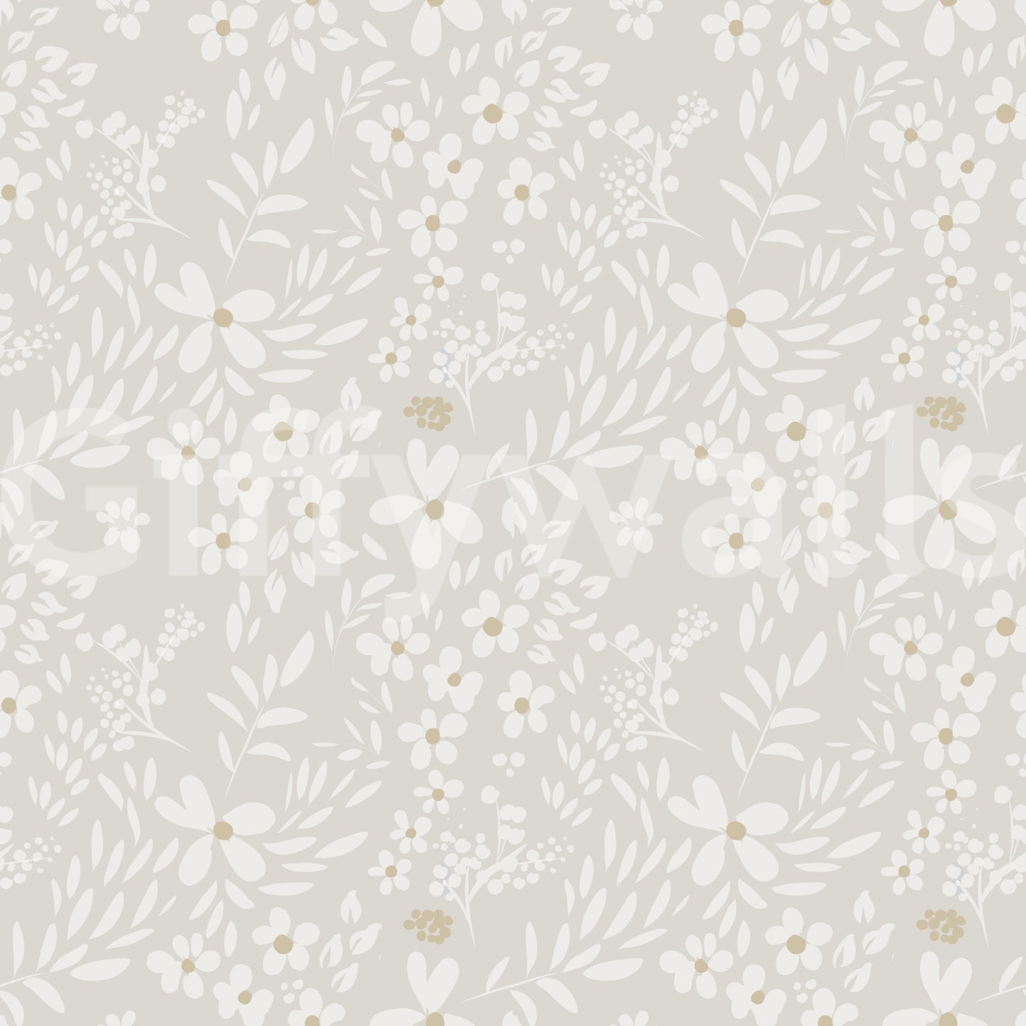 Delicate Meadow Silhouette Neutral Wallpaper Wallpaper