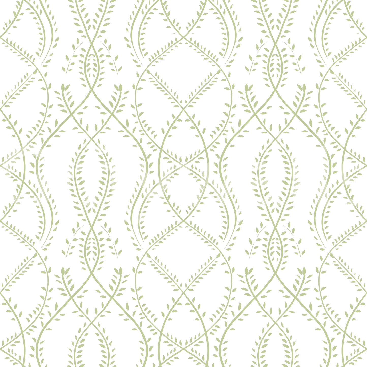 Sage Green Intertwined Botanical Vines Wallpaper Wallpaper