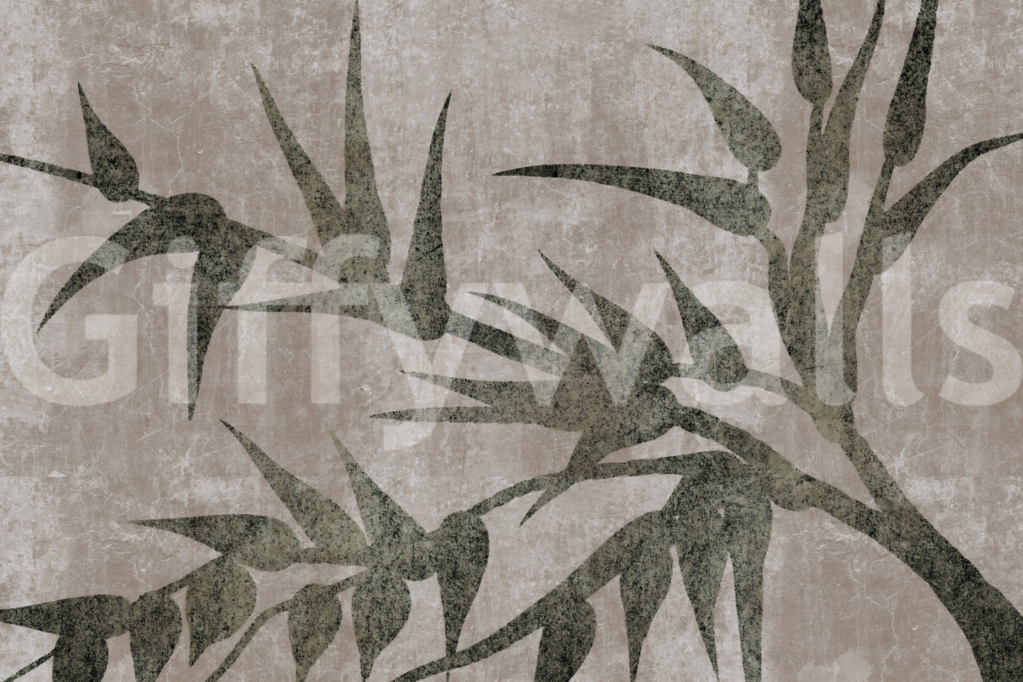 Rustic Moss Green Bamboo Wall Mural Wall Mural
