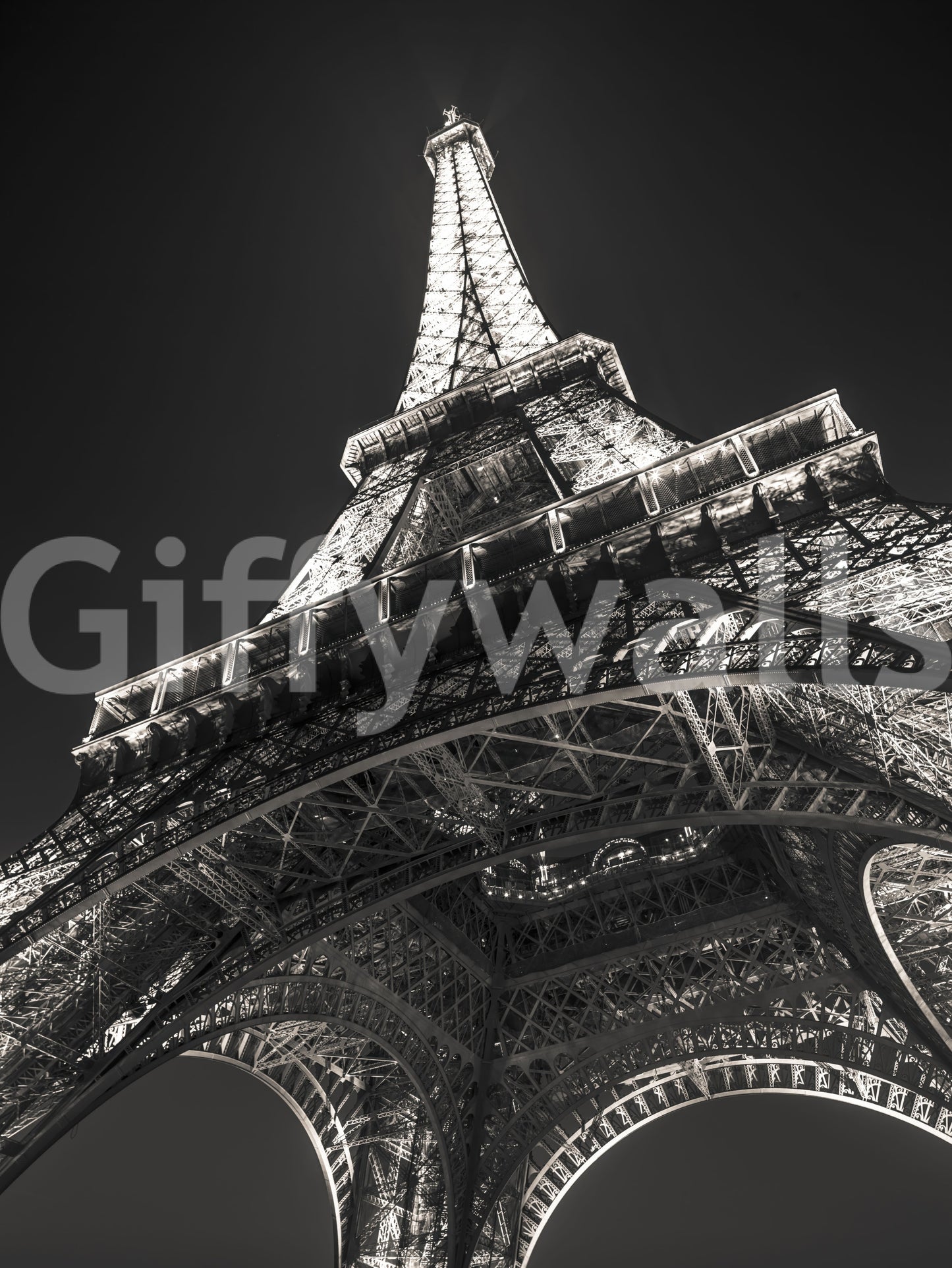 Parisian Night Architectural Perspective Wall Mural