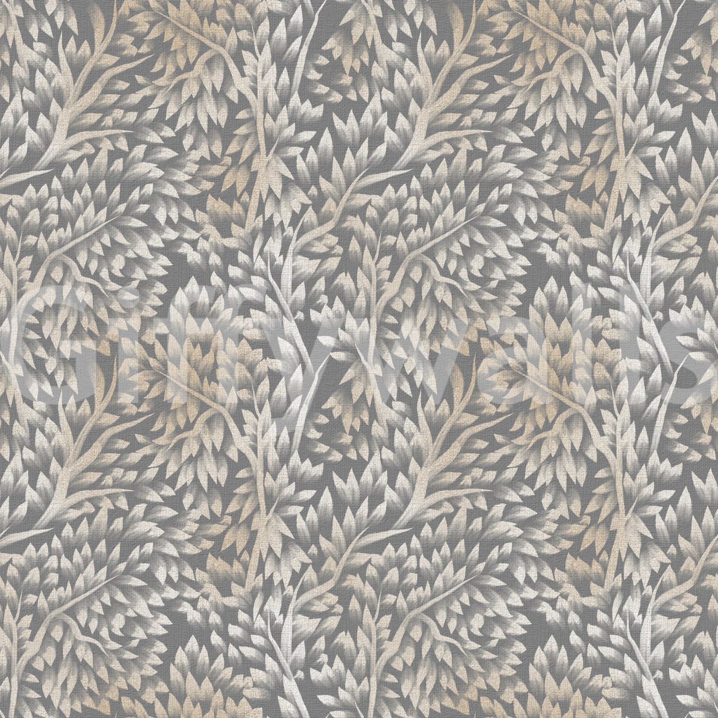 Textured Woodland Birch Leaves Wallpaper