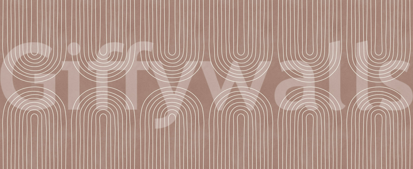 Motivo de linha arqueada em terracota Wall Mural