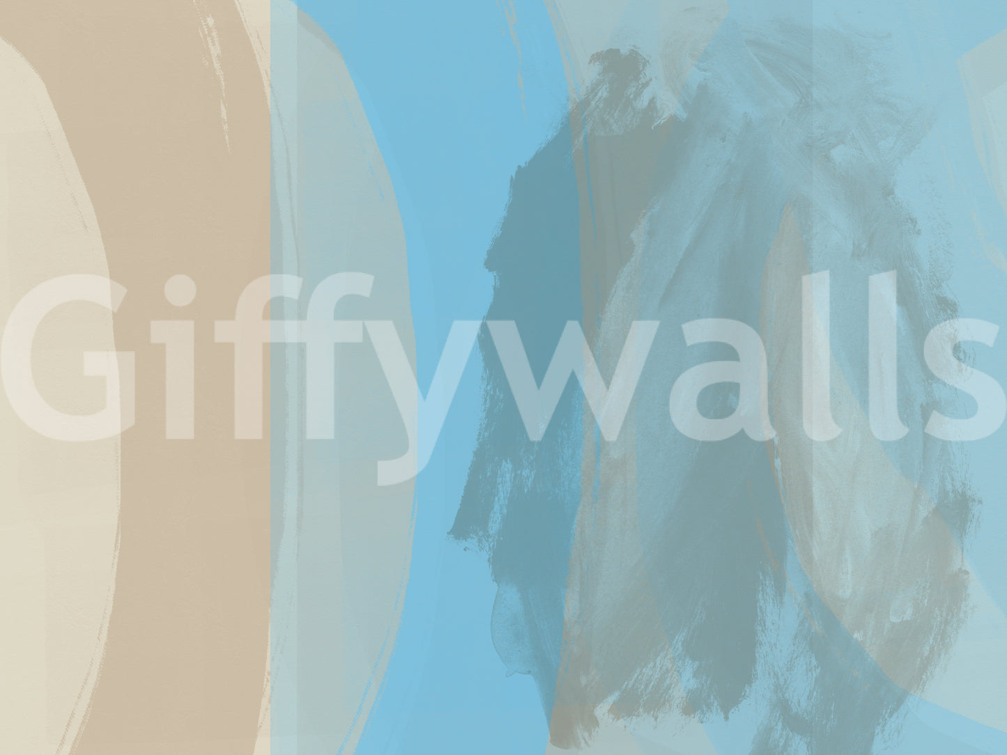 Designer blue wall mural inspired by coastal abstract artwork GD11251