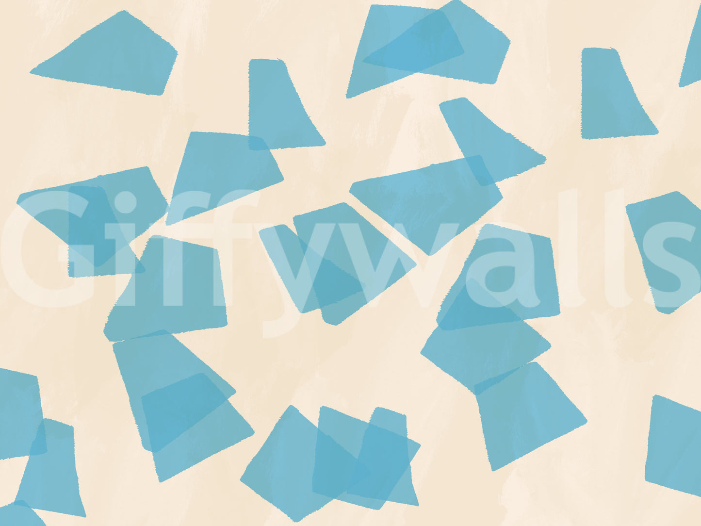 Floating Azure Fragments Wall Mural