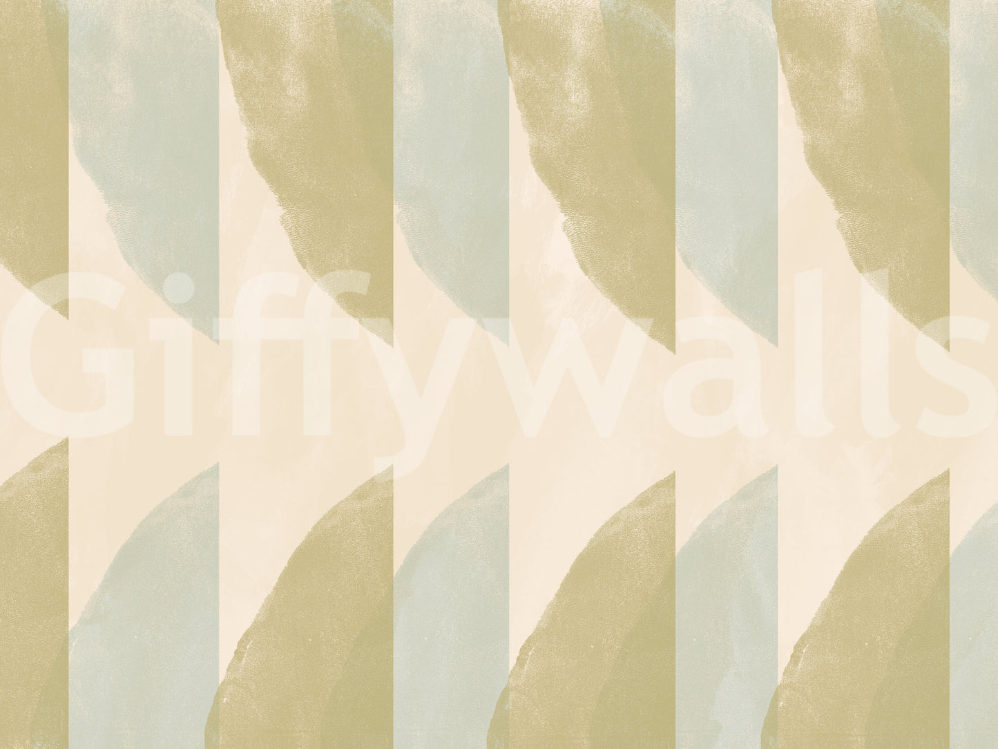 Abstract Sage and Sand Geometric Arches Wallpaper
