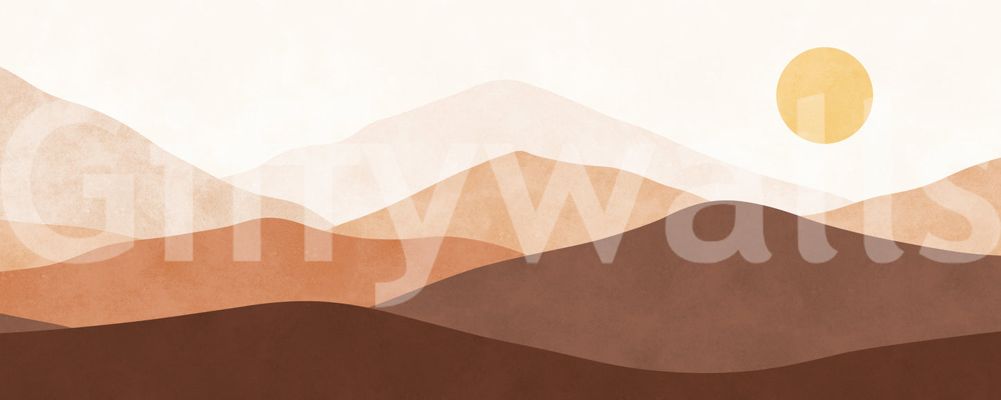 Abstract Ombre Mountains Wall Mural