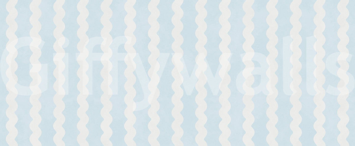 Soft Serenity Wavy Stripes Wall Mural