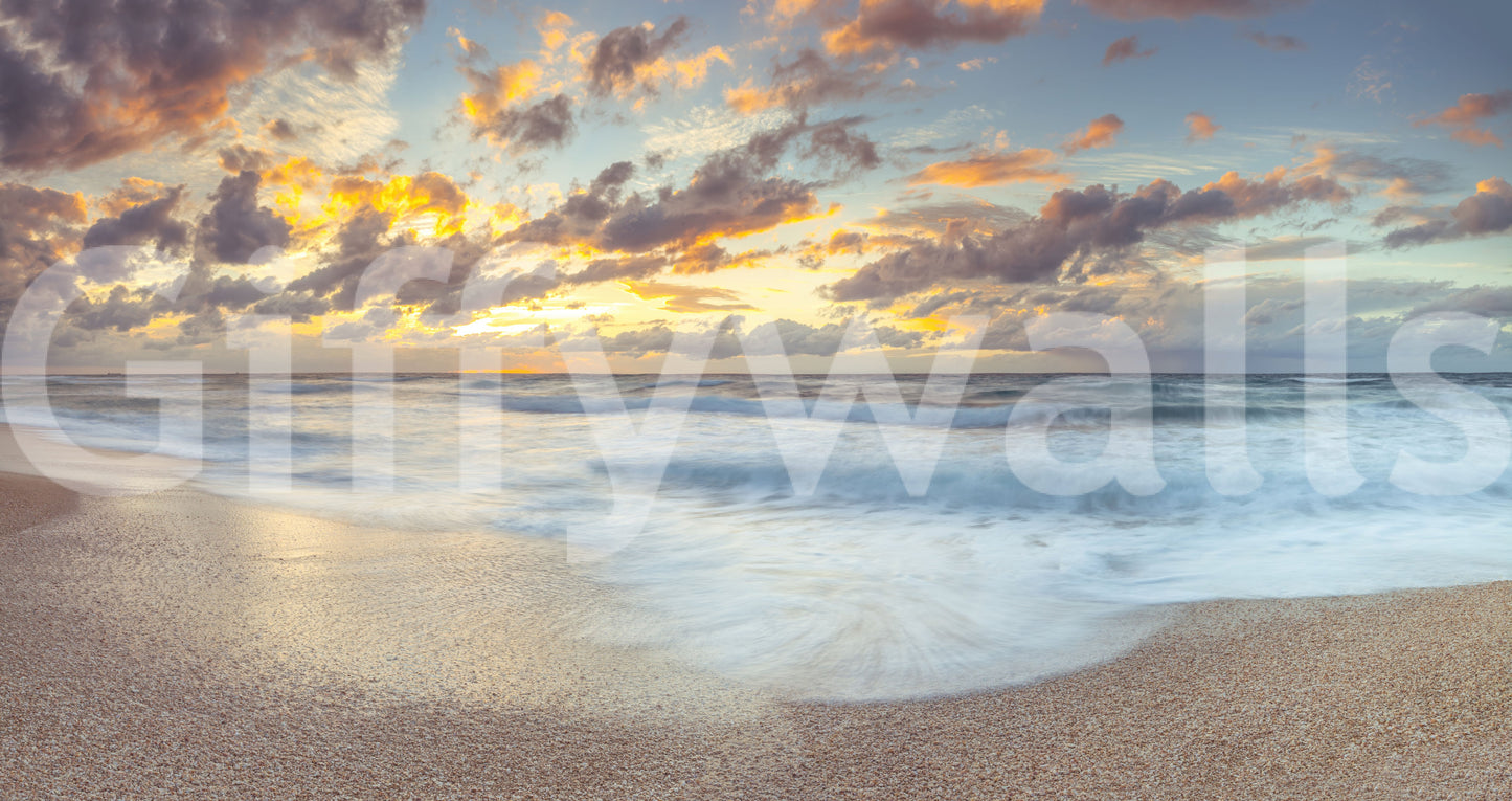 Sunset Shoreline Reflection Wall Mural