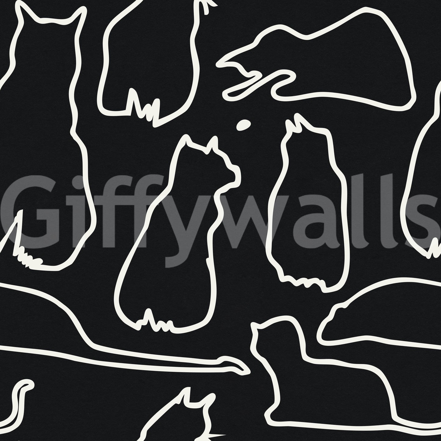 Munki and the Spot - Black Paper & Cream Wallpaper