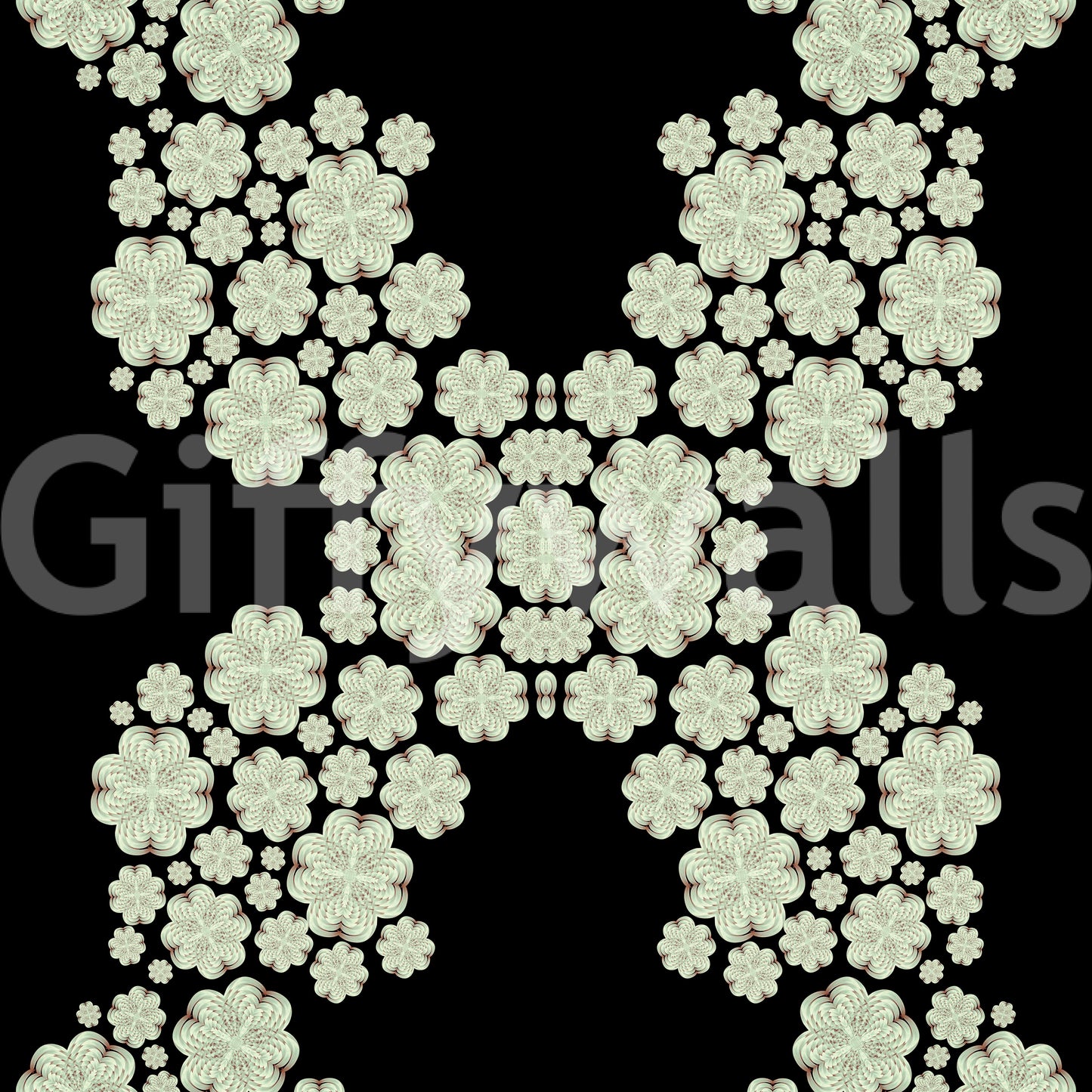 Ivory & Black Floral Vine Wallpaper - CARDAMINE DESIGN Wallpaper