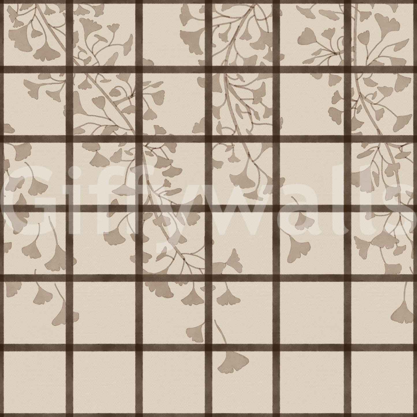 Ginkgo Leaves Behind Japanese Shoji Screen Wall Mural